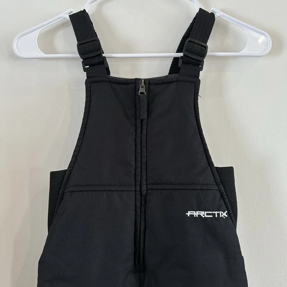 Arctix Snow Pants Kids Toddler 3T Black Overalls Adjustable Insulated Waterproof